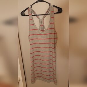 Pink & Gray Stripe Beach Dress